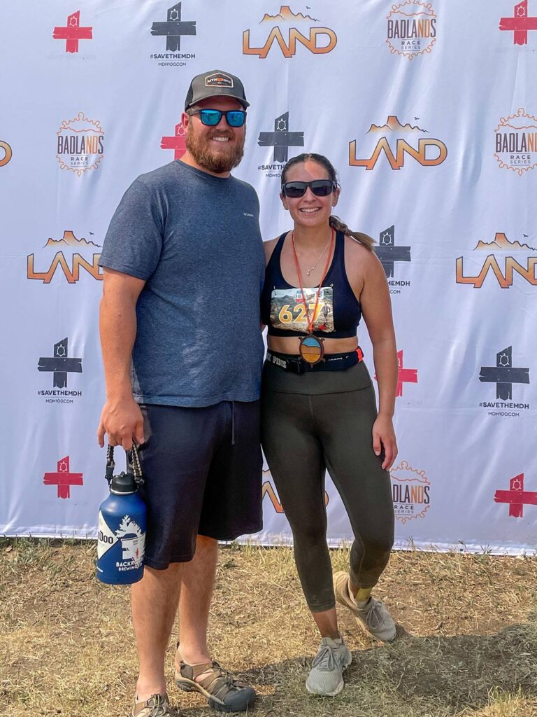 Kaelee and her husband, Jackson, posed for a photo following a race.